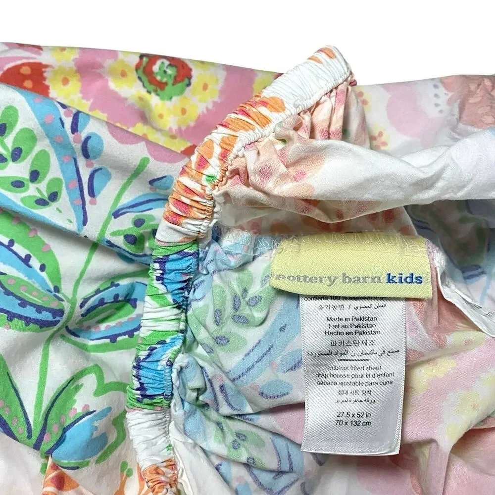 Pottery Barn Kids Floral Paisley Fitted Sheets Set of 2 - 27x52